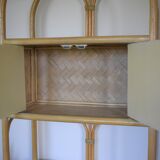 High shelf in vintage rattan