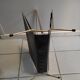 Magazine holder patinated golden metal skaï black