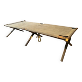 Old vintage military camp bed