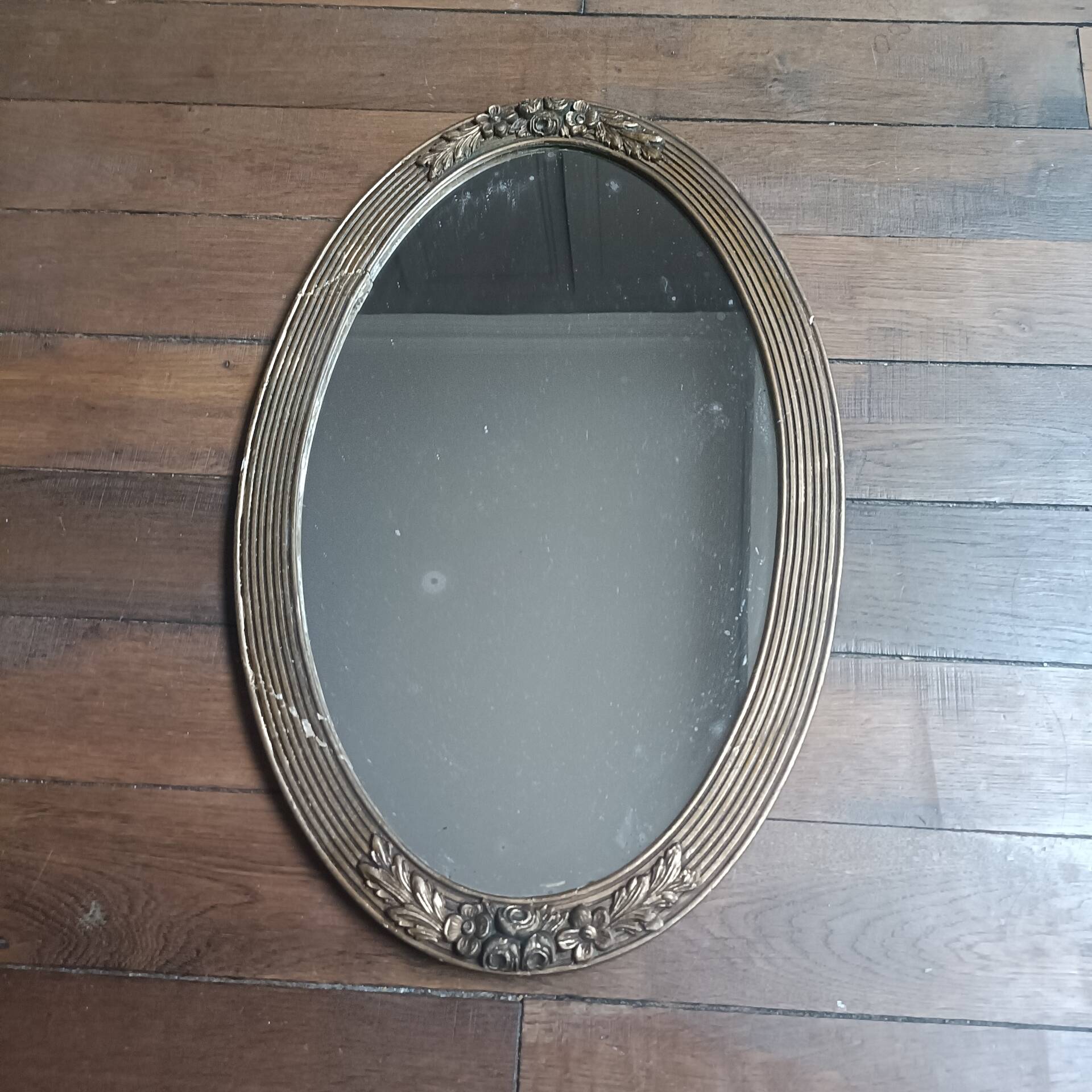 Art Deco oval mirror
