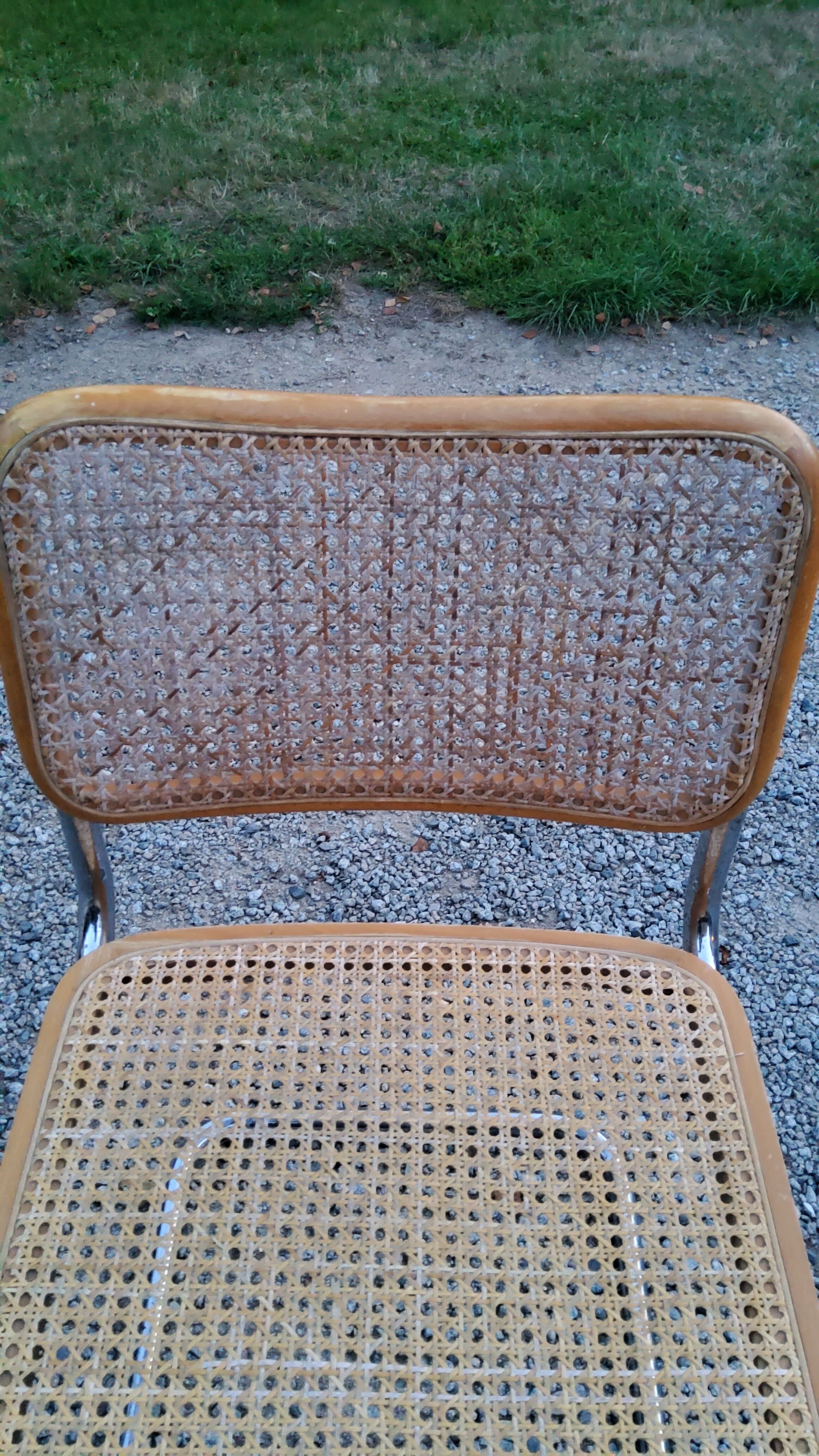 Set of 4 chairs cesca B32 Marcel Breuer Italian edition 1970