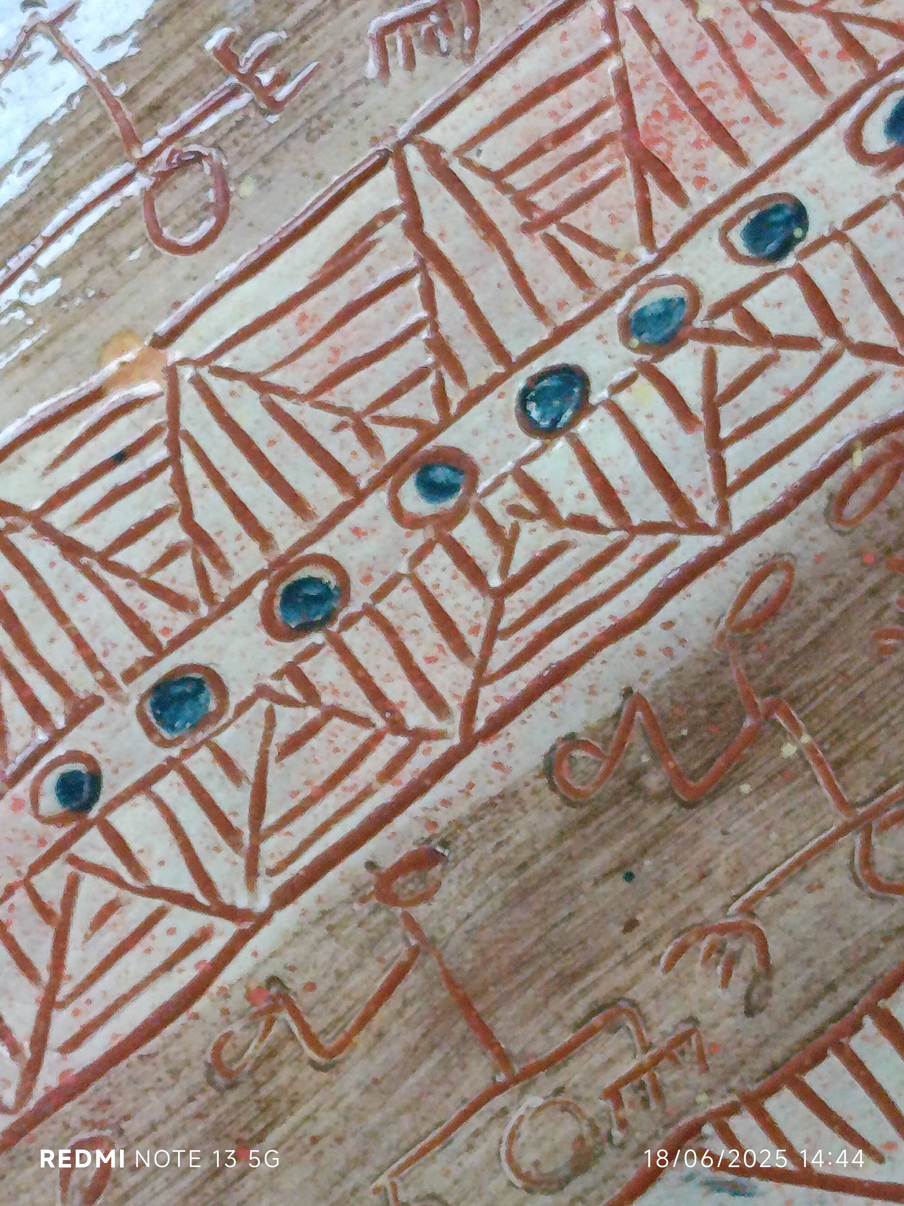 large ceramic fruit bowl with ethnic and turtle decoration 2007