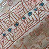 large ceramic fruit bowl with ethnic and turtle decoration 2007