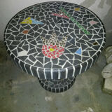 Table low pedestal 1950/70 in tiled concrete