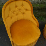 Pair of mustard convertible chairs