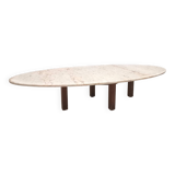 Large oval marble coffee table, 1960