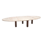 Grande table basse ovale en marbre, 1960