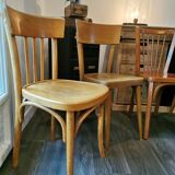 Series of 10 mismatched bistro chairs
