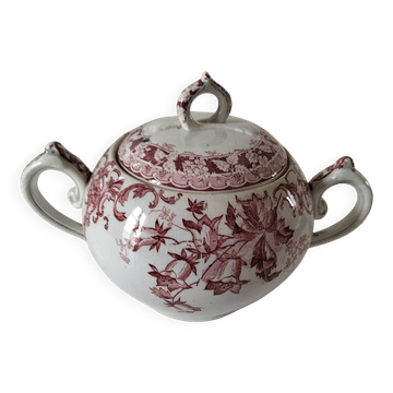 Saint-Amand & Hamage antique sugar bowl – Campanule rouge model