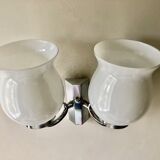 Double wall lamp in chromed metal 1970