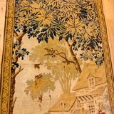 Large 19th century wall tapestry in hand-woven wool and cotton
