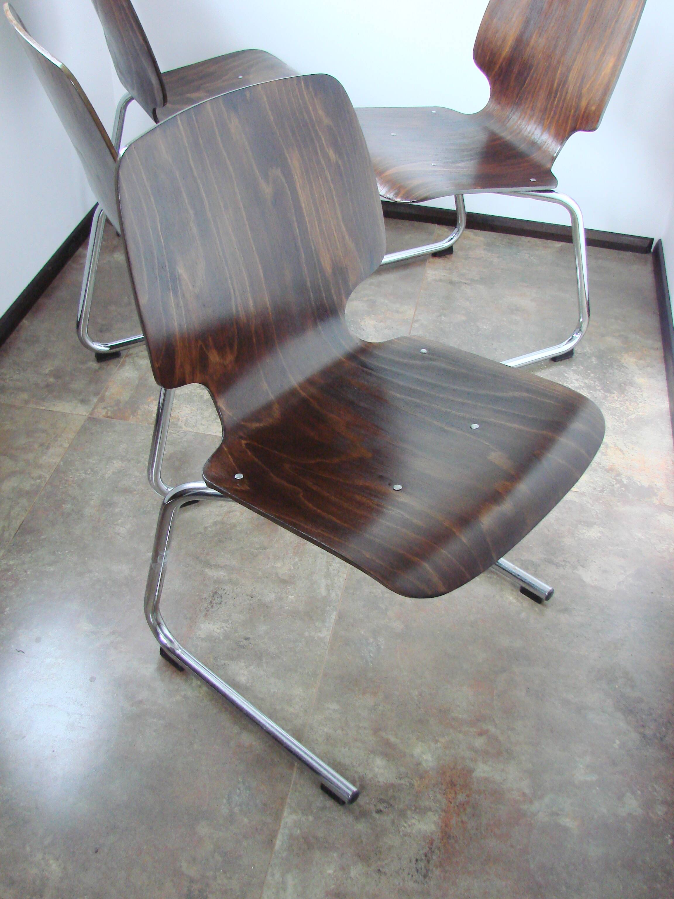 Ensemble de 4 chaises Kusch+Co Flötotto, années 1960.