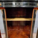 Curved "Boulle" display case from the Napoleon III period in blackened and gilded wood