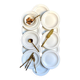 12 Corning dinner plates in white and gold porcelain