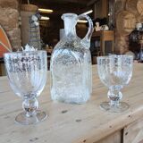 Antique blown amber bubble glass jar