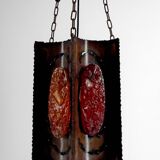 Suspension, Potiers d'Accolay, Patinated Copper and Fractal Resin, Circa 1970