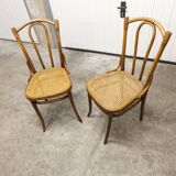Pair of chairs bistrot Thonet Austria 1900 canning stamped