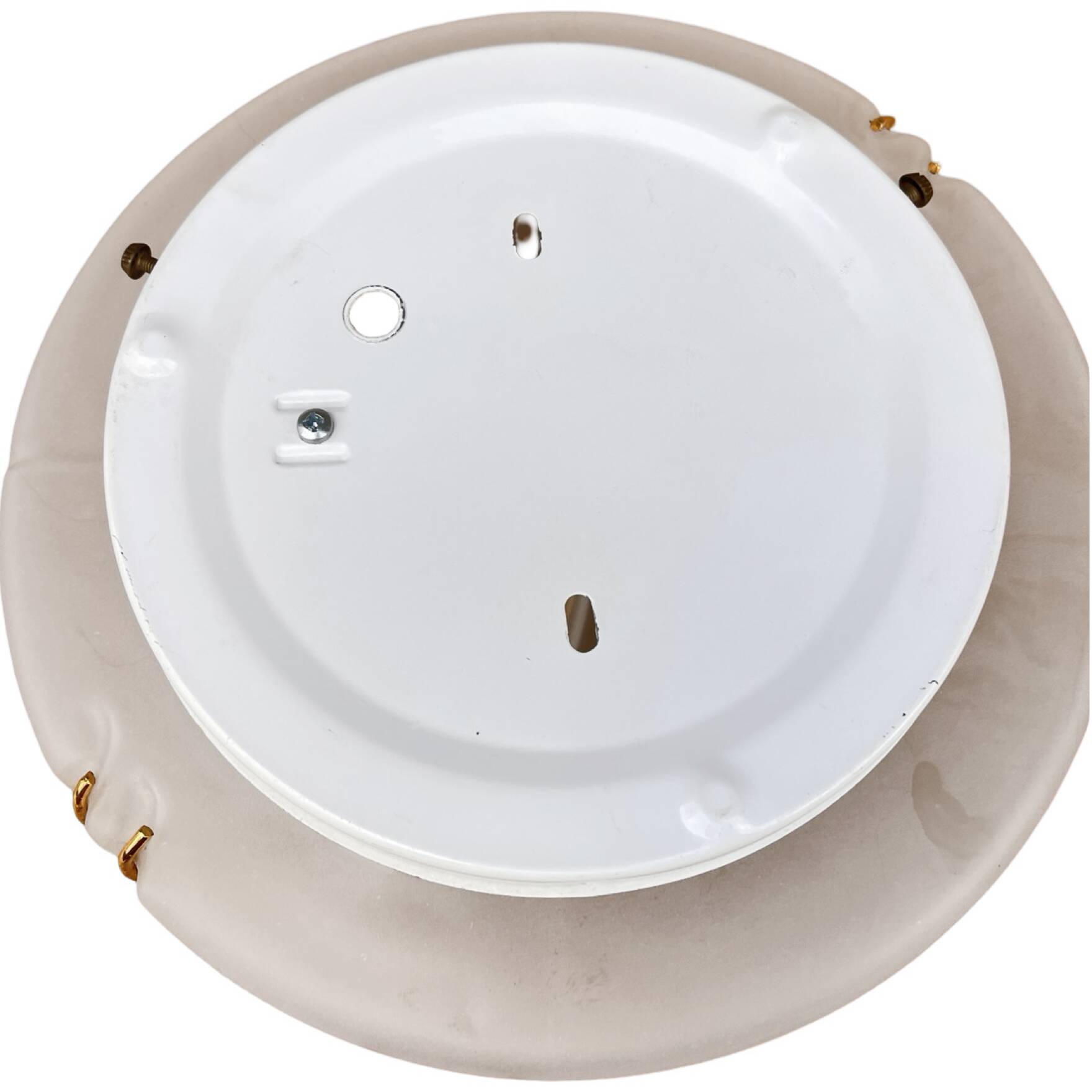 Hollywood Regency Metal-Lux Glass Ceiling Light Italy 1980s