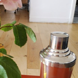 Shaker Art Deco silver metal punched