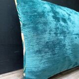 Set of 2 velvet/printed cushions 50x30cm