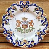 6 old Desvres Fourmaintraux Rouen dessert plates, Dinan model