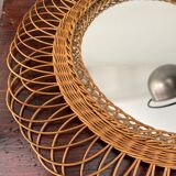 Vintage rattan mirror - 50cm