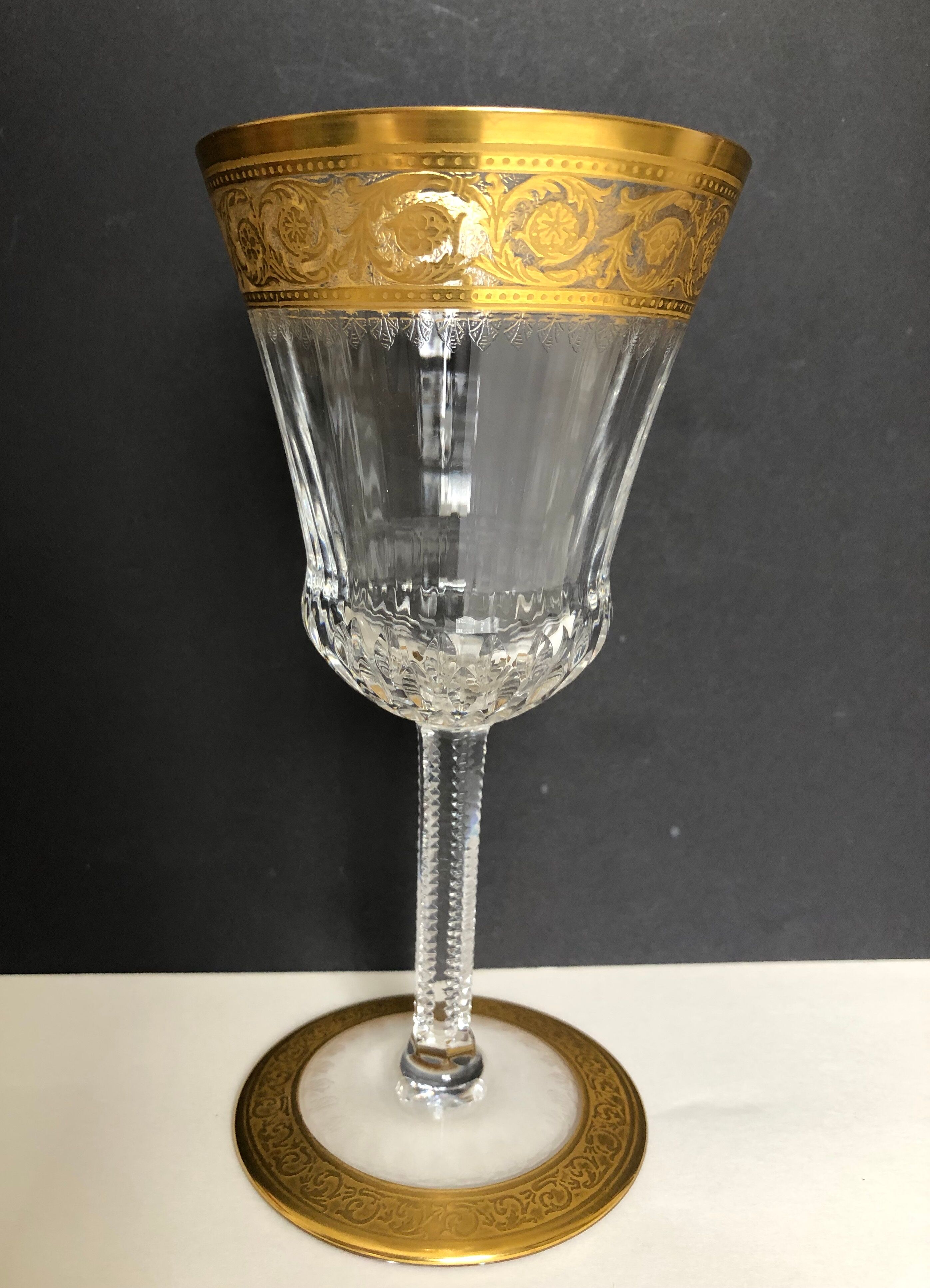 Set of 6 crystal water glasses from saint louis model thistle