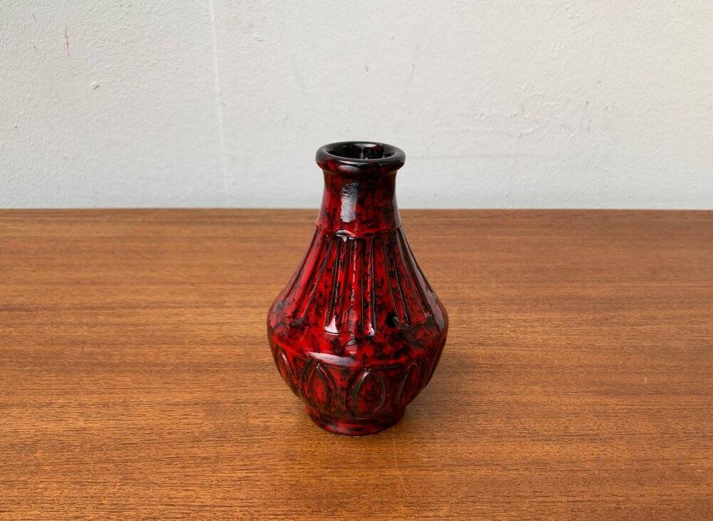 Vase en céramique rouge italien du milieu du siècle de Bitossi, années 1960