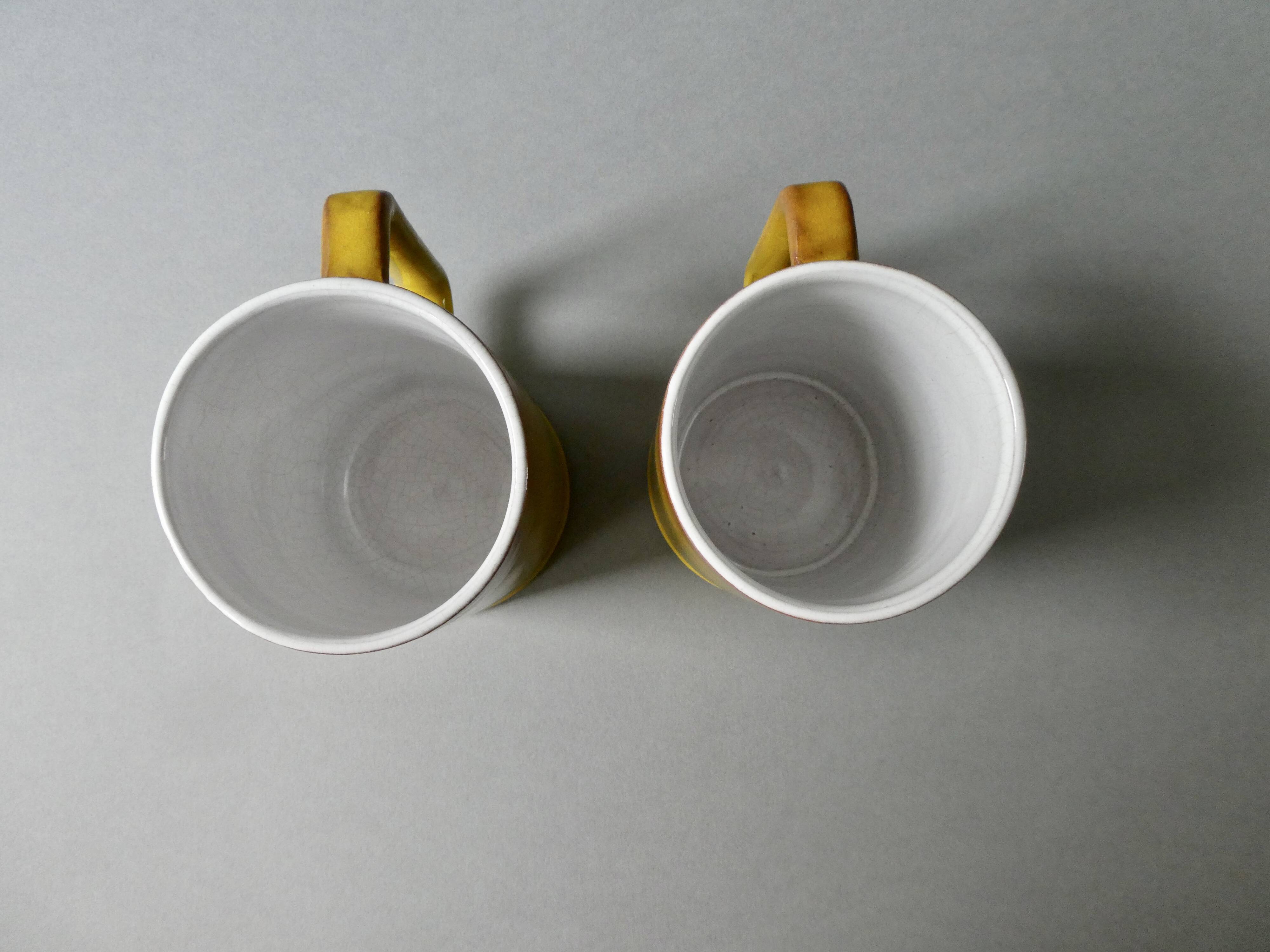 2 mugs en céramique de Paul Badié poterie de la Brague années 70