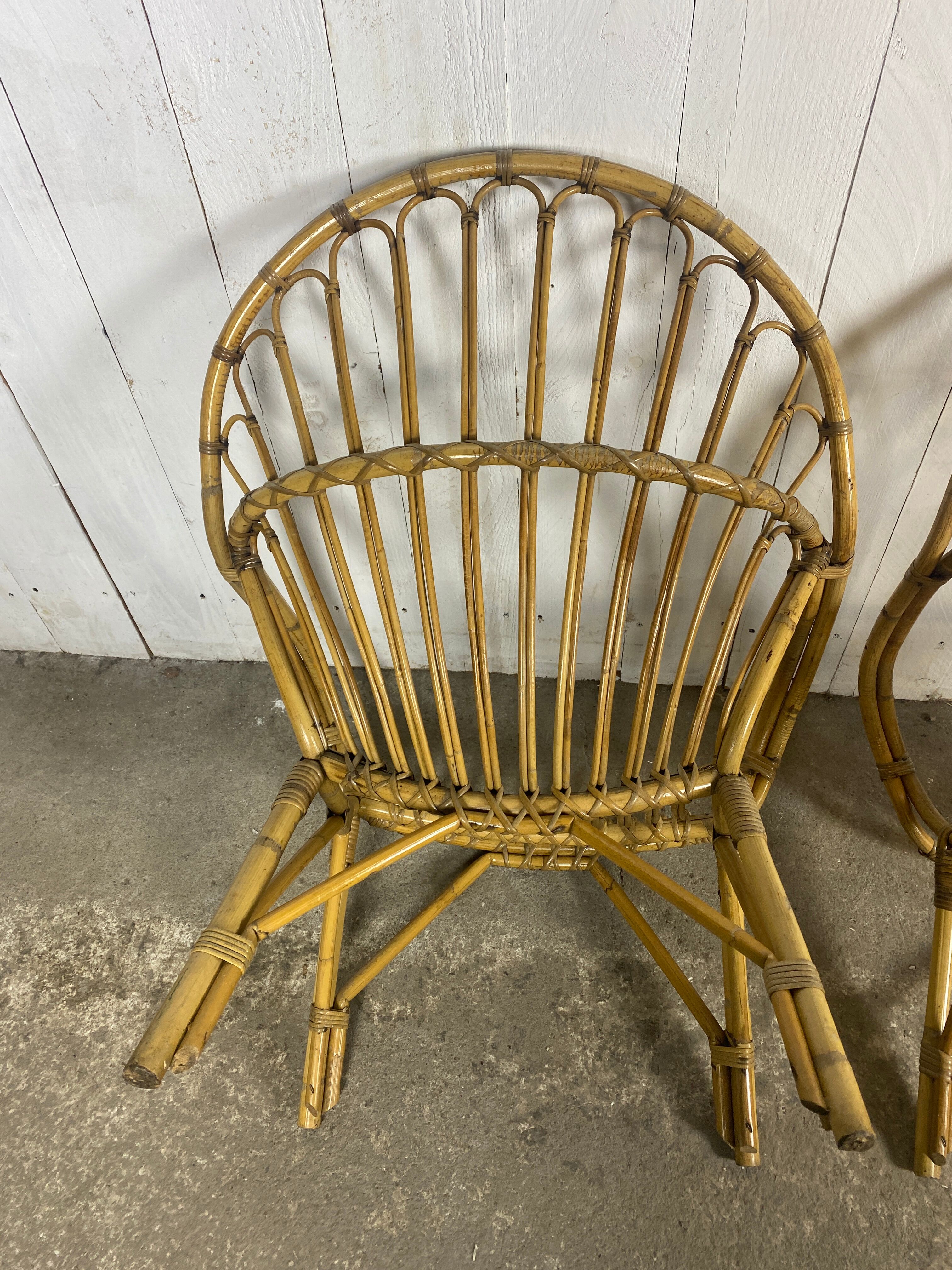 Paire de fauteuils rotin