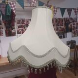 Large traditional vintage lampshade in light green color
