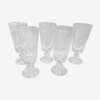 5 crystal Champagne flutes