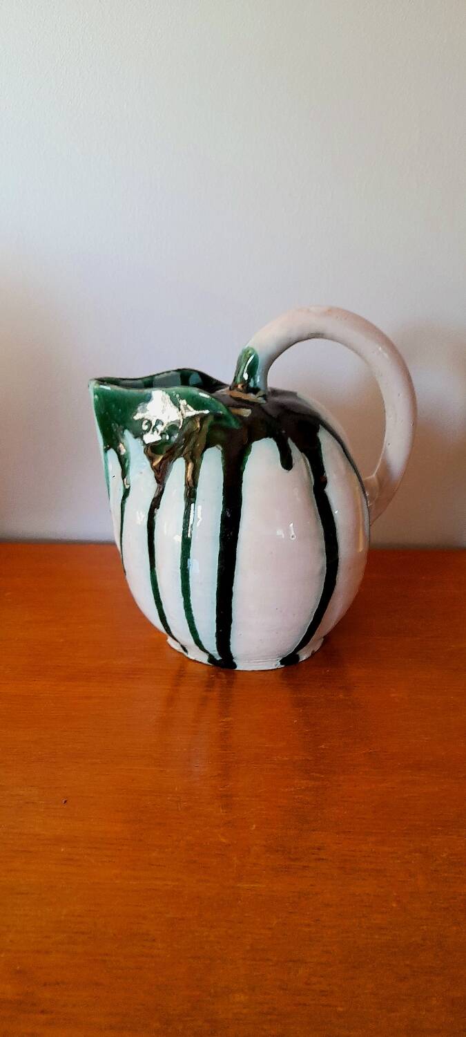 Glazed ceramic melon pitcher