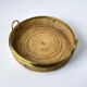 Circular rattan and brass tray, Italy, circa 1970s