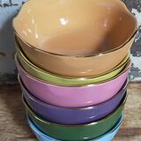 Six vintage multicolored ceramic bowls-cups