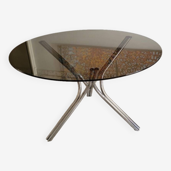 Smoked glass dining table