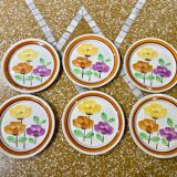 Set of 6 Anemone dessert plates from DIGOIN Sarreguemines