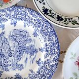 Mismatched antique dinner plates