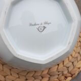 Octagonal white salad, gold edge, Sologne porcelain