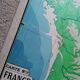 Old physical France map N°11 Hatier Kaeppelin cardboard.
