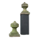 Pair of decorative elements for the tops of pilasters, blue stone, Louis XVI