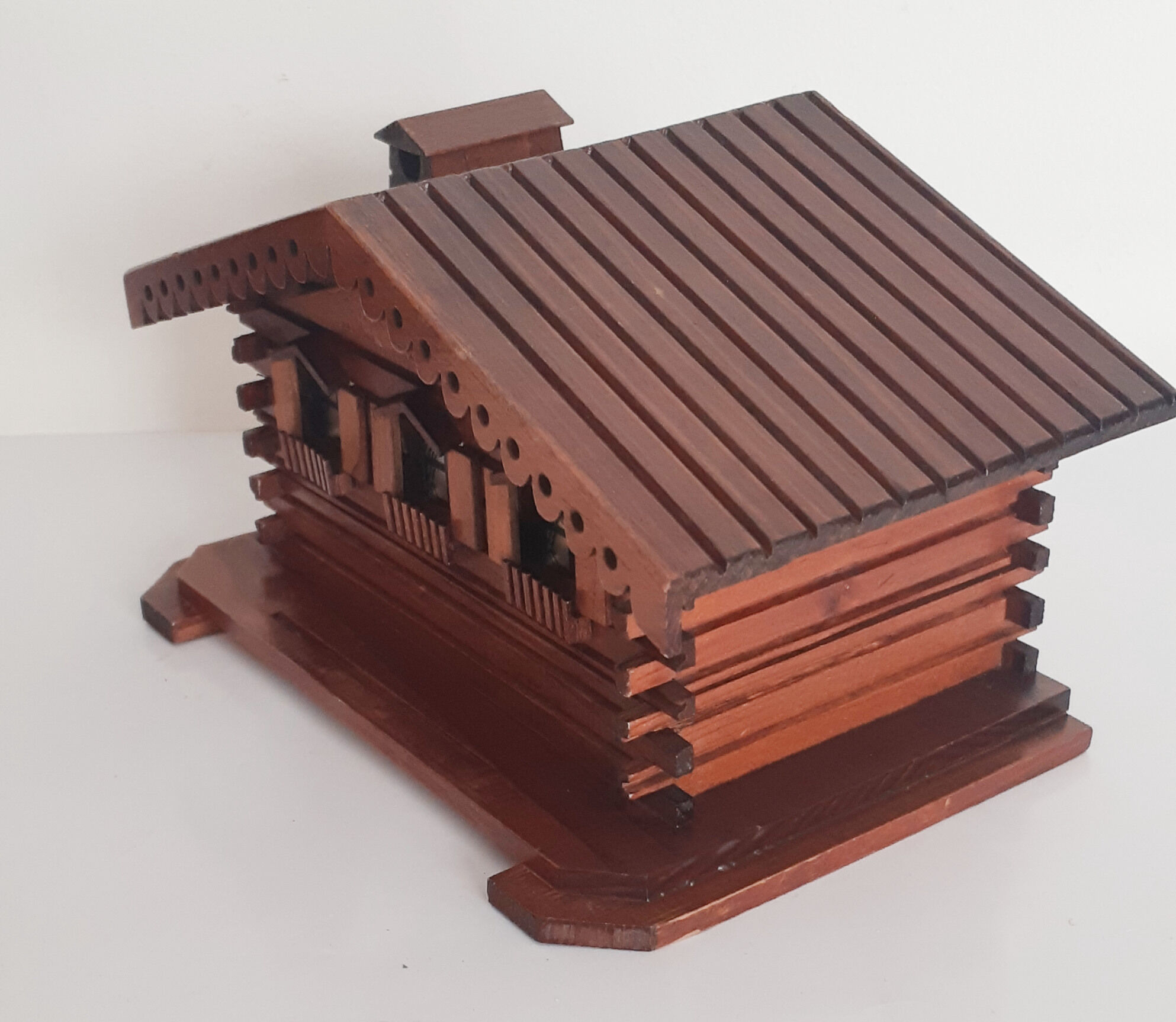 Swiss wooden chalet cigarette storage, mountain chalet