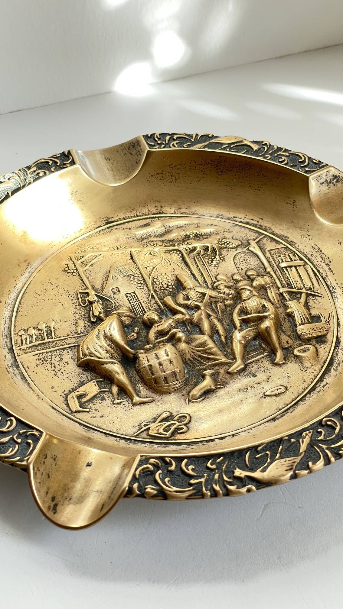 Large Vintage Solid Brass Ashtray