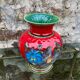 Vintage red vase germany year 70 fat lava floral decoration 70s