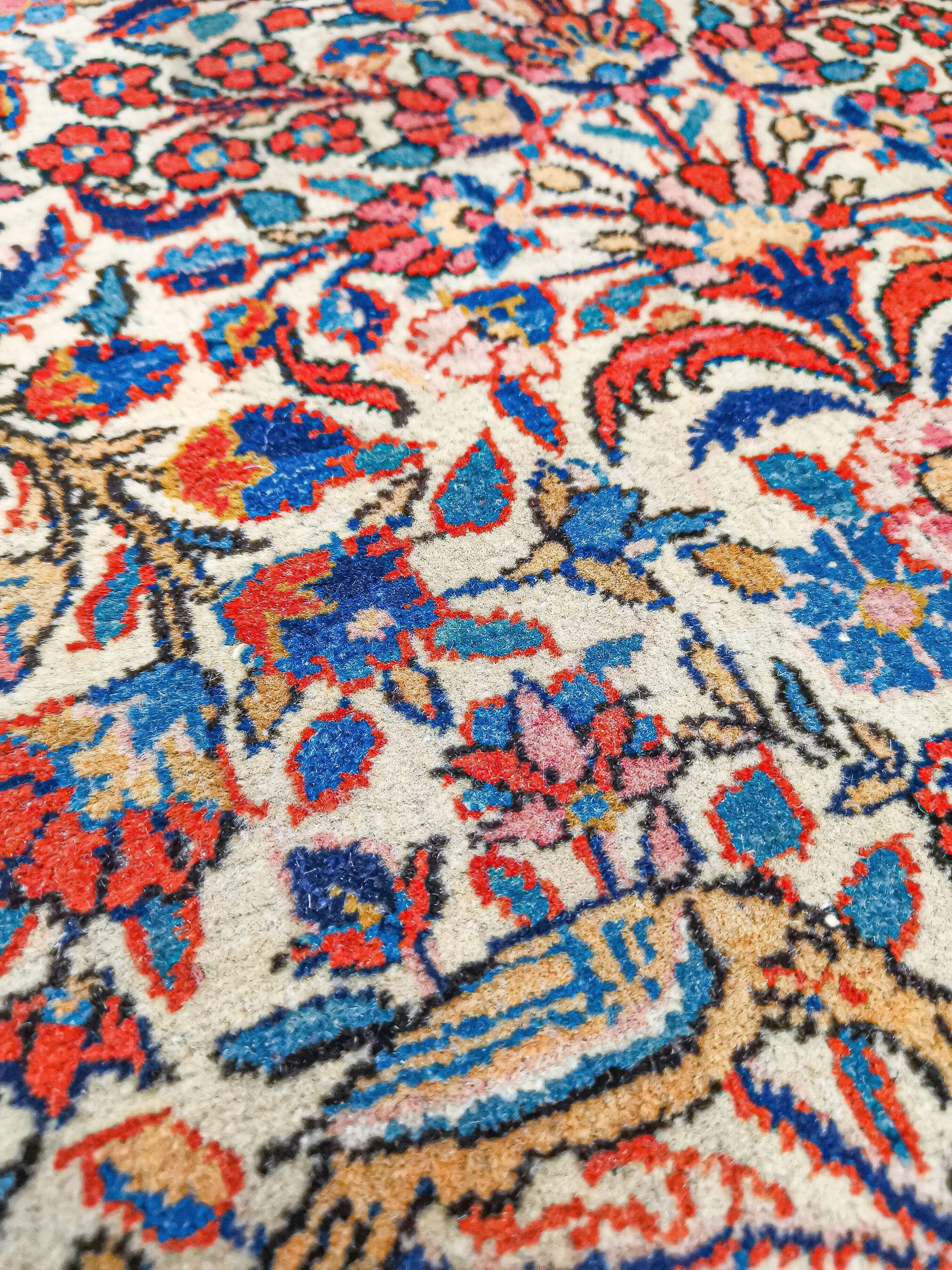 Ancient handmade Persian Oriental carpet Keshan 2. 10 x 1. 35m