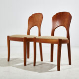 Chaise de salle à manger en teck massif par Niels Koefoed pour Koefoeds Hornslet mk9828
