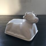 Porcelain cow butter dish