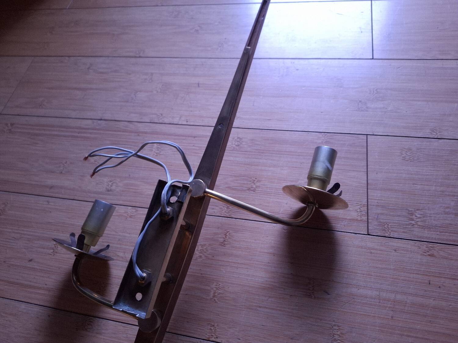 60's teak wall light from Maison Lunel