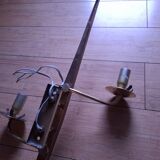 60's teak wall light from Maison Lunel