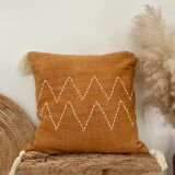Housse de coussin bohème zak ocre